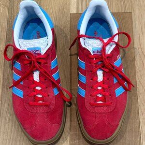 Adidas Red and Light Blue Gazelles Sz. 7.5